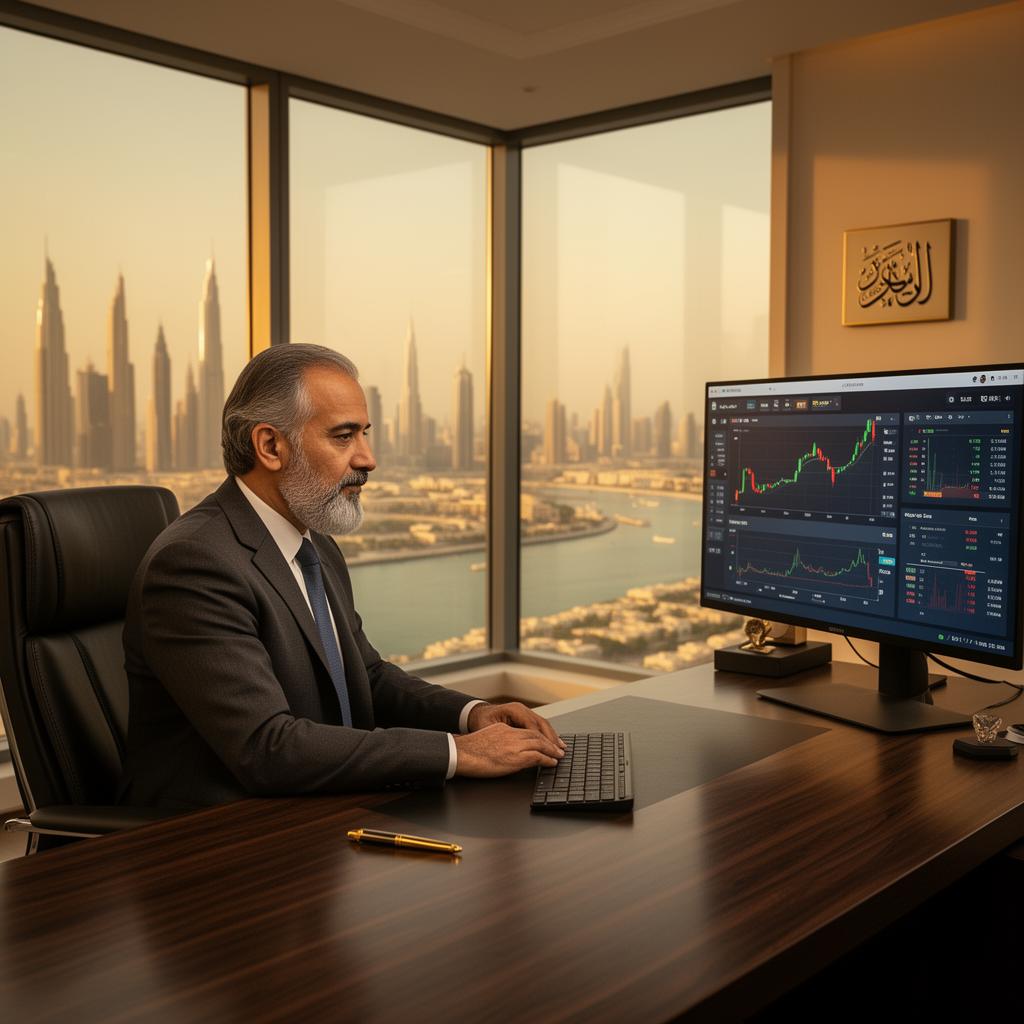 Arab CFO reviewing treasury data