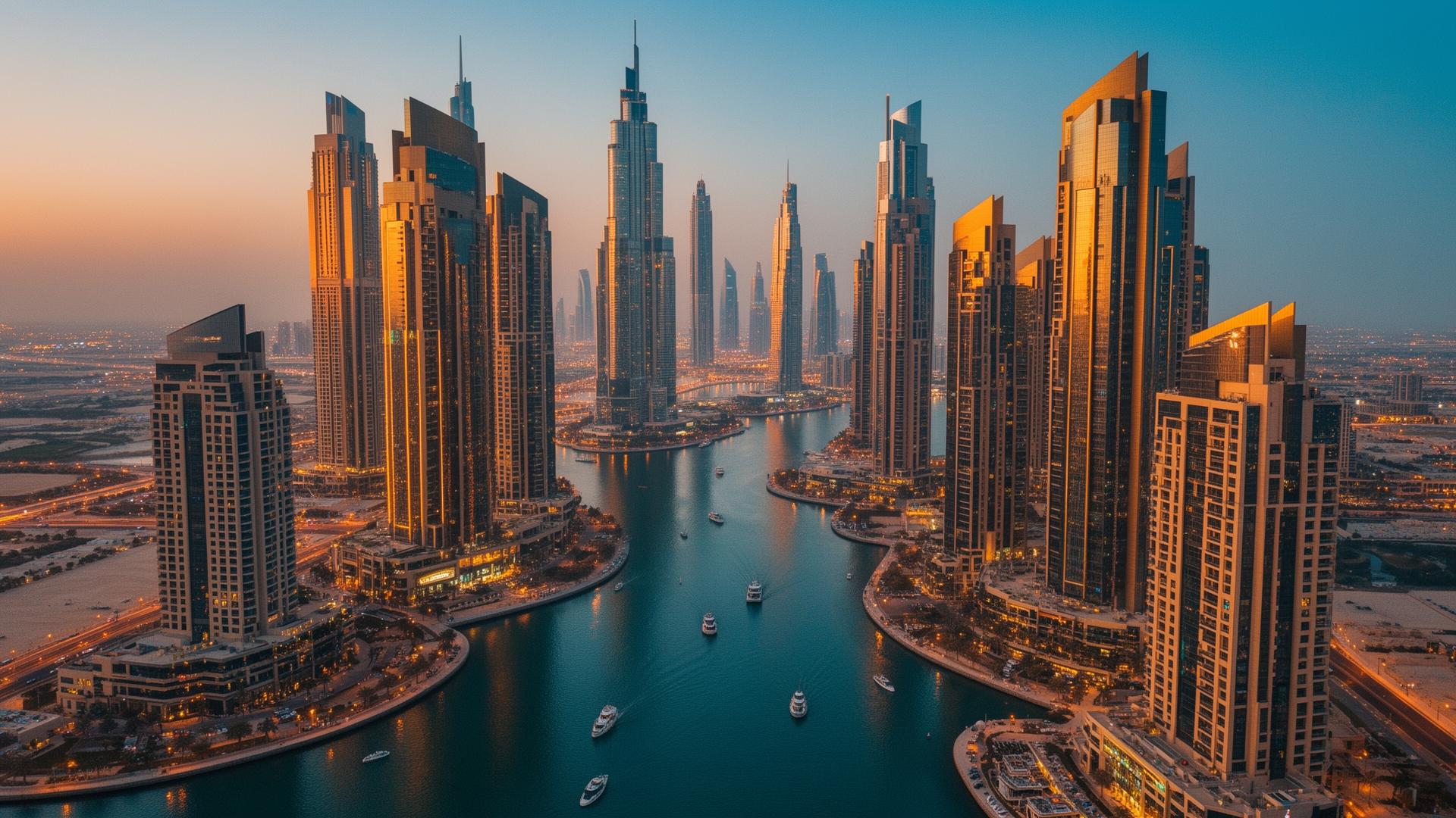 Dubai Business Bay aerial view