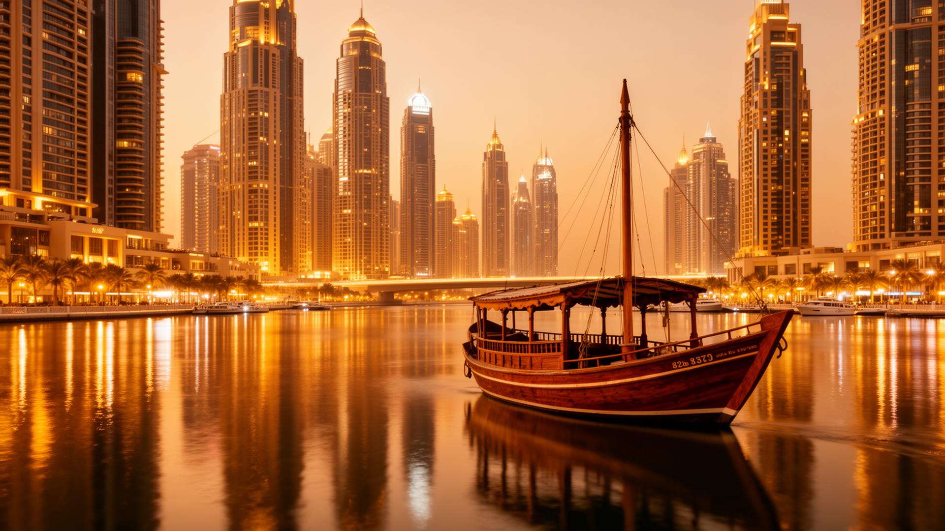 Dubai Marina at twilight