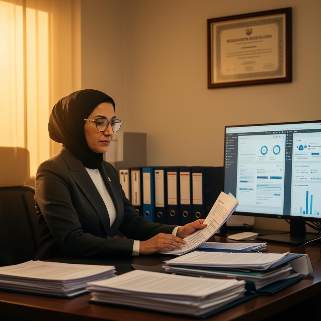 Compliance officer reviewing regulatory documentation