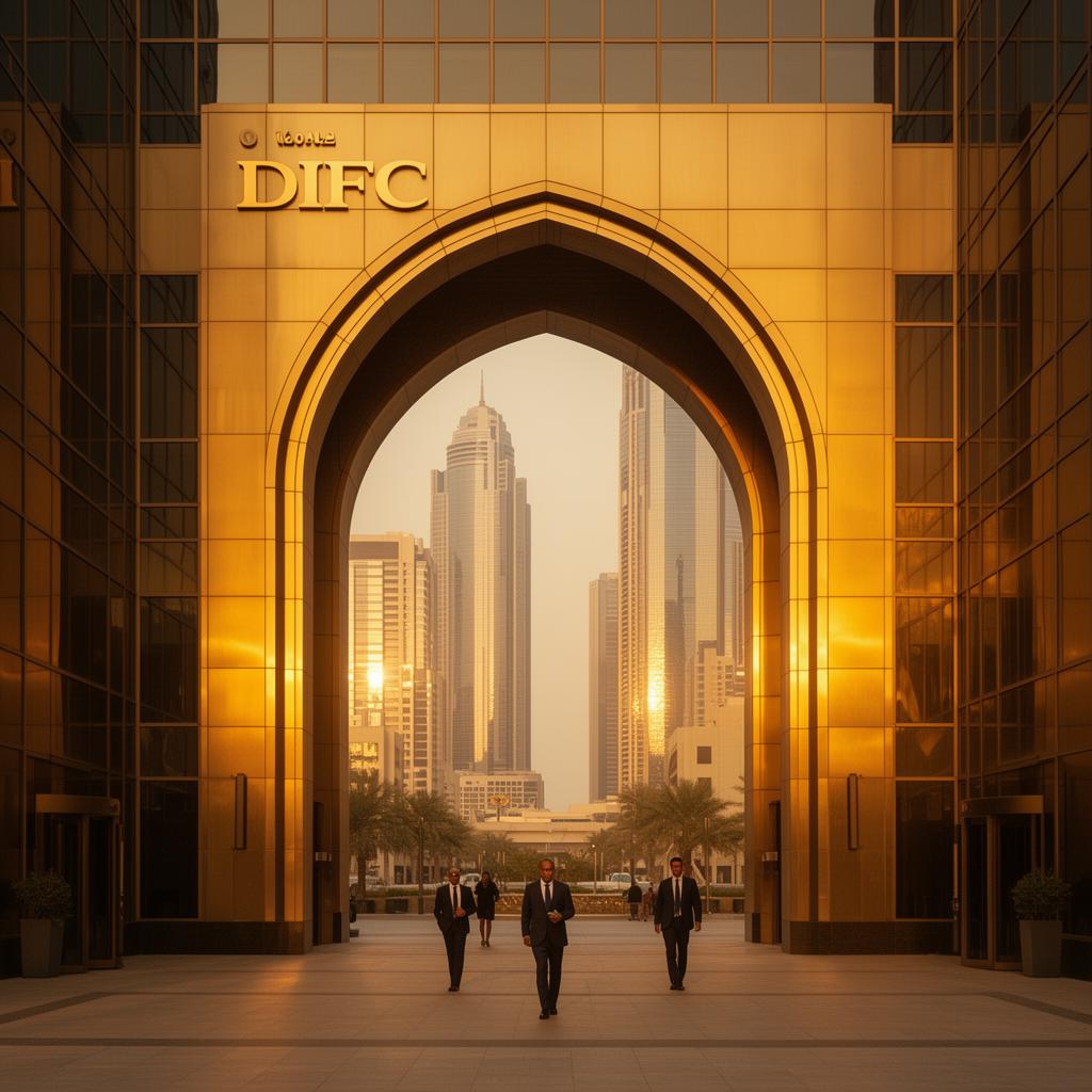 DIFC Gate Building at golden hour